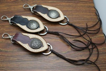 Customized imported vegetable tanning leather leather cloth buckle pants chain buckle indian car key chain to raise cattle to send boyfriend