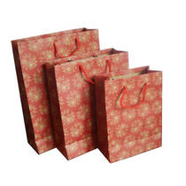 Printed gift wrapping bag red tote bag single wine bag kraft paper printing carry bag chrysanthemum paper bag large medium and small