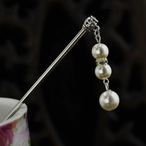 Retro pearl color diamond classical long hairpin children step up the plate hair tassel National style to give women holiday gifts
