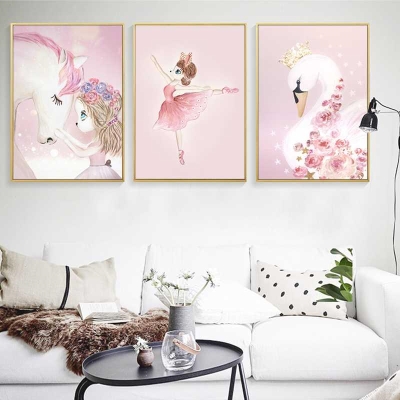 2020 new girls heart pink decoration painting daughters bedroom bedside head painting clear new hanging drawing living room sofa wall