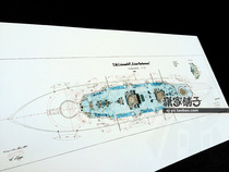 German Navy World War I battleship Barbarossa (superstructure deck) poster decorative painting