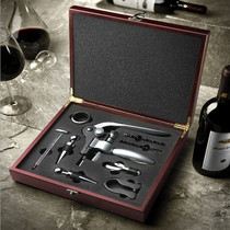 Wine wine wine bottle opener set gift wooden box nine-piece wine set full gift box leather box wine starter wine plug