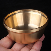 Pure copper thickened copper bowl golden rice bowl Buddhist Taoist support cup ghee lamp holder for Buddha water water Cup home furnishings