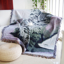 Decorative Blanket Single Sofa Blanket Knit Wire Blanket Sofa Towels Blanket Tapestry Tapestry Persian Cat