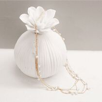  Korean light luxury romantic feminine wavy curve Jane pendant collar beads multi-layer thin chain clavicle necklace