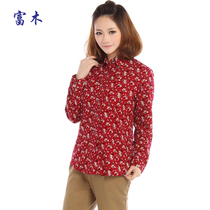 Fukuki CF 317N middle - aged cotton casual small fragmented flower shirt Spring and Autumn Light Corvey shirt woman