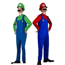Halloween parent-child Super Mary clothes children MARIO adult MARIO female COS clothing table performance costumes