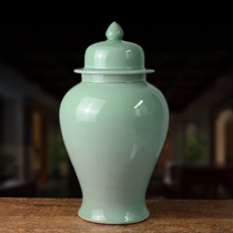 Jingdezhen ceramic ornaments celadon vases large generals cans modern new Chinese living room home accessories crafts