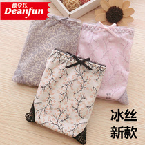 Four Butterfly Anven Underpants Womens Brands Low Waist Ice Silk Free Lace Flat Corner Ice Cool And Smooth Lingerie