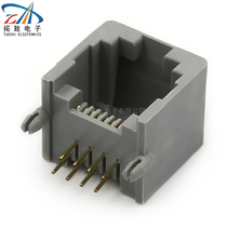 Physical manufacturer network socket RJ45 90 degree pcb-8p8c gray horizontal Network cable connector