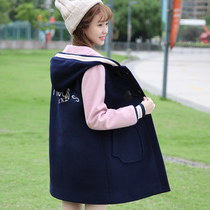 2020 Autumn and Winter new junior high school students thickened woolen coat college style junior high school students winter woolen coat tide