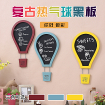 European retro color hot air balloon parachute Decorative blackboard message board Bar shop wall wall hanging wall decoration