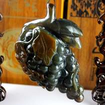 Large clearance Fuxin natural agate water grass green fruit beautiful color grape pendant ornaments gifts