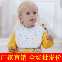 Large baby cotton waterproof saliva towel Baby bib padded newborn round U-shaped snap bib wholesale