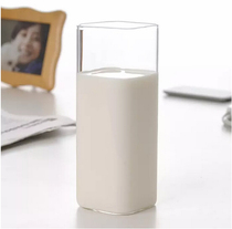 Square straight glass creative transparent colorless heat-resistant milk cup juice drink tea cup coffee cup