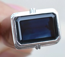 18k platinum natural sapphire mens ring mens ring atmospheric fashion main stone 10*15mm send certificate