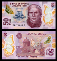 (America) new Inc Mexico 50 pesos plastic banknotes foreign coins foreign currencies