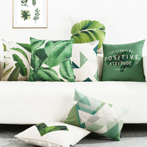 Nordic minimalist hug Pillow Geometry Green Plant Cotton Numb pillowcase sofa leaning on pillow waist pillow Office waist rests headbed cushions