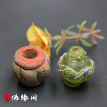 Foyuan Pavilion Warring States fancy old glaze ornaments melon petal barrel beads drum beads old Beads pendant DIY accessories with beads