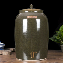 Jingdezhen ceramic cool water tank tea water tank 50kg tea end glaze ceramic soaking altar with faucet white wine altar
