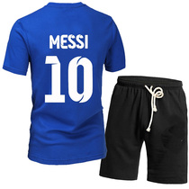 Barcelona Messi No. 10 J Real Madrid Ronaldo football clothes Neymar summer mens thin sports short sleeve T-shirt suit