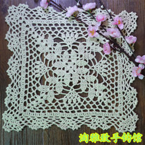 Pure Hand Crochet Hook Flower Pure Cotton Multicolored Lace Hollowed-out Woven Table Mat Cup Cushion Crochet Cup Crochet Table Cloth Table Cloth