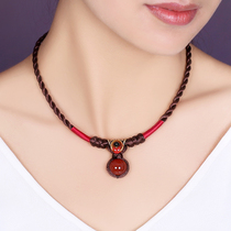 Yan Yu Jiangnan design short collarbone necklace National style red agate neck chain simple retro decoration female accessories