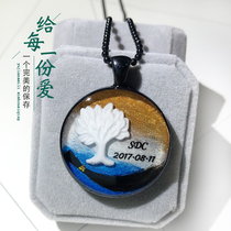 Baby breast milk souvenir Baby fetal hair necklace Foot pendant Happiness Tree pendant diy custom fetal hair gift