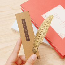 Bookmarks retro classical Chinese style bronze alloy leaves feathers agate branches creative gifts