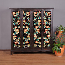 Thai furniture crafts wooden carved wardrobe Southeast Asia characteristic style home decoration storage wine cabinet