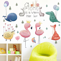 Wall Stickers Fire Birds Alpaca Balloons Brief Nordic Ins Kindergarten Classroom English Word Cozy Animal Stickers