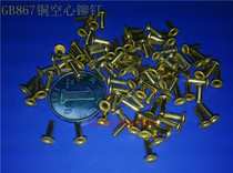 3mm copper hollow rivet GB876 copper eye rivet hollow copper rivet through hole rivet M3*L 100pcs