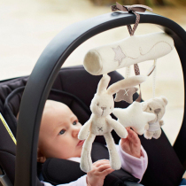 Baby bed hanging rabbit music Car pendant doll 01 years old 3-6-12 months newborn baby comfort toy