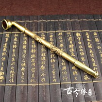 Antique Miscellaneous bronze antique pure brass old pipe old smoky smoking Rod smoking gun crafts dragon and phoenix smoke gun