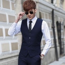 Spring and autumn thin mens suit vest Korean version slim suit vest vest casual British wind jacket jacket tide