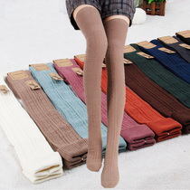 Longed knee socks tall tall tall stockings Japanese womens socks cotton thin pile socks thigh socks spring and autumn