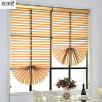Spring south fan-shaped Roman curtain lifting curtain custom American Country living room Dining Room Bay window roller curtain Curtain shading