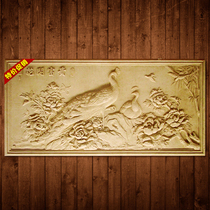 Artificial Sandstone Reliefs Custom Sofa TV Hotel Background Peacock Relief-Flower Kaifu expensive sandstone engraving