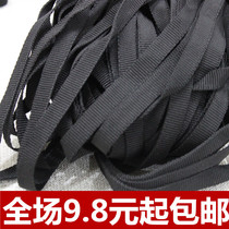 Webbing black medium thick flat veins transverse veins with canvas belt camera bag with walking dog flat belt 1cm polyester belt