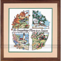 Cross-stitch electronic image redrawing source file-DIM-03174 elliptical four seasons change landscape