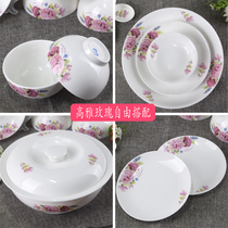 Free purchase of ceramic tableware rice bowl small soup spoon bone china dish plate rice dish set saucer bowl