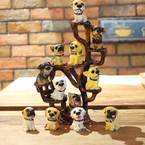 Simulation resin 12 famous dogs puppies creative car living room wine cabinet decoration desktop small ornaments Boys gifts