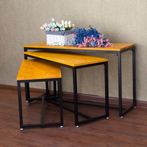 European-style solid wood wrought iron clothing assembly table Product display rack Combination display rack Nakajima display table Solid wood display table