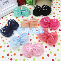 2015 Summer New Pint Beauty Drop Mesh Yarn Pearl Butterfly Knot Digy Hair Clip Hair Accessories Top Clip Accessories