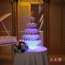 Wedding props champagne tower plastic goblet acrylic champagne glass thickened cocktail glass hotel supplies anti-fall