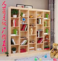 Special solid wood bookcase shelf shelf simple childrens bookcase with door storage cabinet can be customized