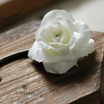 Taidao handmade silk flower cloth flower imitation flower rose fake flower DIY jewelry decoration# A2 white corsage