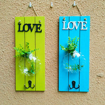 Solid Wood Home Wall Wall Decoration TV Background Plant Wall Decoration Creative Hydropeter Vase Wall-mounted Fish Tank