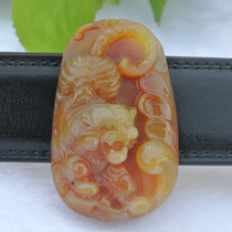 Yunnan Longling Yellow dragon jade tiger belt buckle waist wear jade mens waist belt buckle waist card