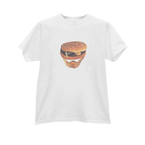 NIANS independent design hamburger hand short sleeve couple cotton T-shirt